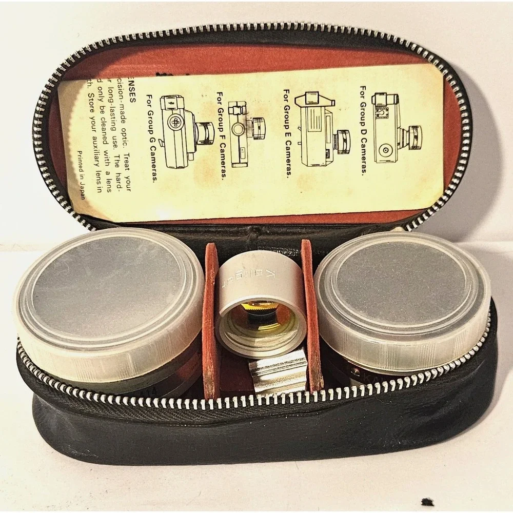Vintage Kaligar Aux Wide Telephoto Lens Set for Kodak Instamatic w/ Case Japan